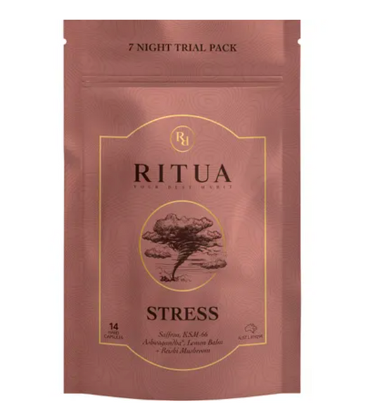 STRESS 7 Day Saffron Ashwagandha LemonBalm Reishi 14 Caps